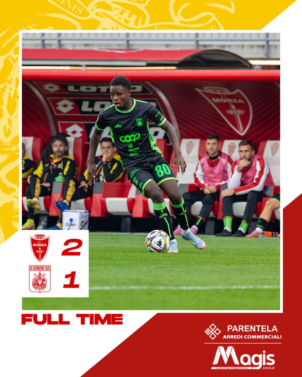 USCatanzaro1929's tweet photo. FULL TIME: #MONCTZ 2-1

Sconfitta.

#AvantiAquile 🟡🔴 https://t.co/9hj3Azx3FD