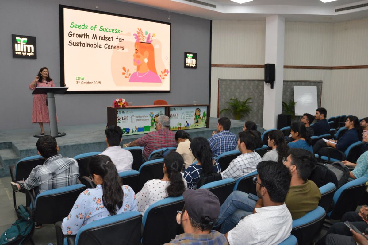 IIfmBhopal's tweet image. Indian Institute of Forest Management, Bhopal, through its Institute–Industry Interface Lecture Series, hosted Ms. Sonia Bakshi Sud, an IB (Environmental Sciences) Educator with Bina Nusantara Education Group, Jakarta, Indonesia for an inspiring session on growth mindset. 
#IIFM