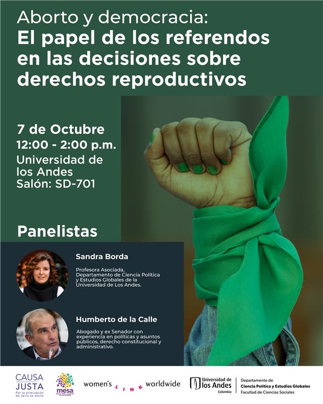 Facultad de Ciencias Sociales Uniandes (@facisouniandes) on Twitter photo 🎙️ ¿Puede un referendo decidir sobre tus derechos reproductivos?
🗳️ Acompáñanos en esta conversación crucial el impacto de los referendos en temas de derechos fundamentales.
👥 Un espacio de reflexión, debate y análisis político y social.
📍Universidad de los Andes, Salón 🎙️ ¿Puede un referendo decidir sobre tus derechos reproductivos?
🗳️ Acompáñanos en esta conversación crucial el impacto de los referendos en temas de derechos fundamentales.
👥 Un espacio de reflexión, debate y análisis político y social.
📍Universidad de los Andes, Salón
