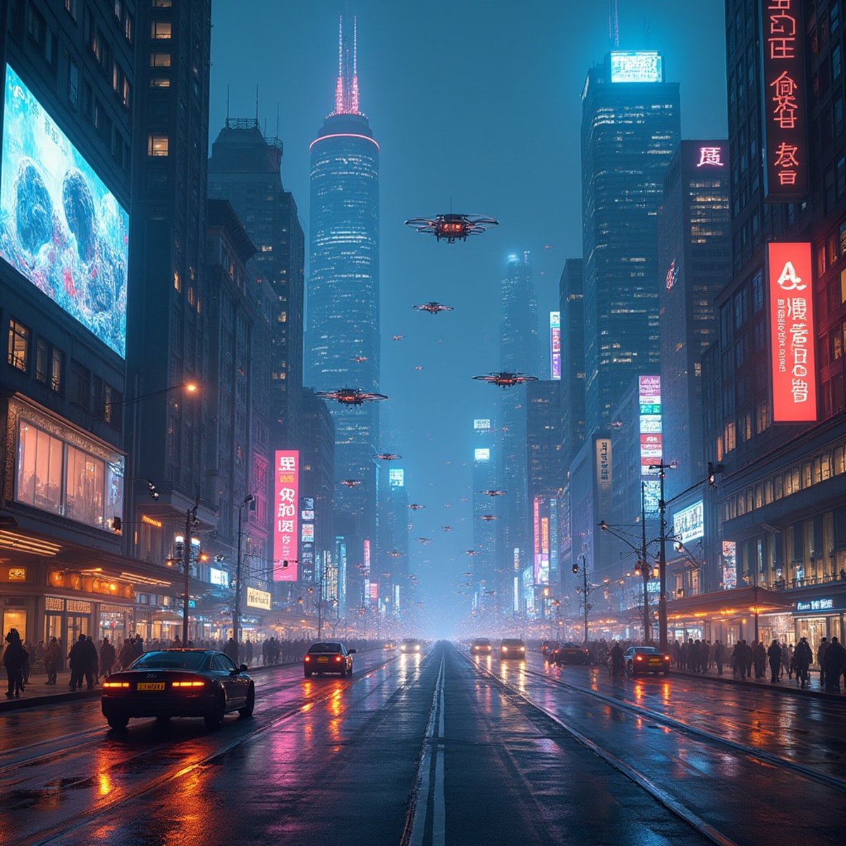 NextGenAura's tweet photo. "Experience the neon glow of the future! ✨ #FuturisticCity #Nightlife #NeonLights #UrbanAdventure #TechVisuals" https://t.co/kjzU8oDt2E