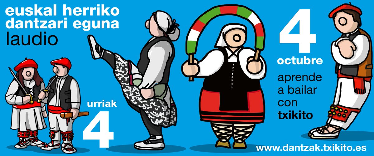 txikitoenargen's tweet photo. 🕺💃 Euskal Herriko Dantzari Eguna 2025 se celebra este sábado 4 de octubre en Laudio.
Una fiesta donde se reúnen cientos de dantzaris de todos los rincones de Euskal Herria para bailar, compartir y mantener viva una de nuestras tradiciones más queridas. https://t.co/sl4PSuK2pk