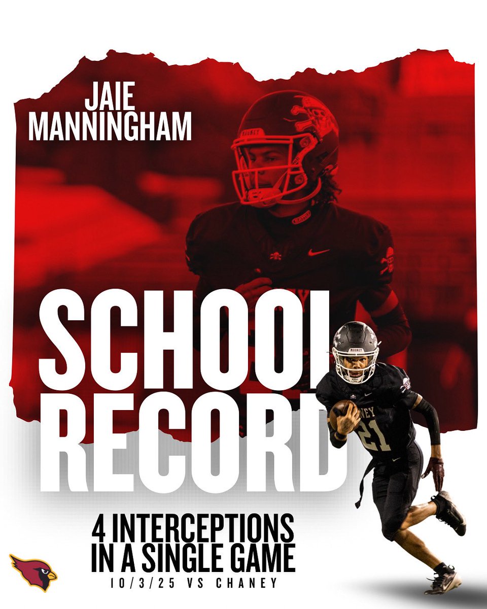 History Made! Jaie Manningham sets a new school record with 4 interceptions in a single game! A performance for the books! Congrats Jaie!