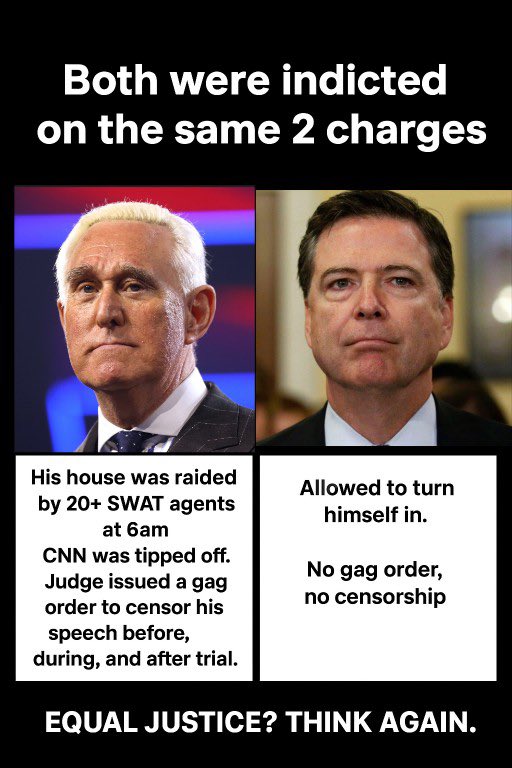 OcrazioCornPop's tweet image. Why is @Comey free to walk the streets while @RogerJStoneJr was raided and arrested on the spot in front of CNN cameras?

This 2 tier &quot;Justice&quot; system will hasten the fall of the USA if it continues.