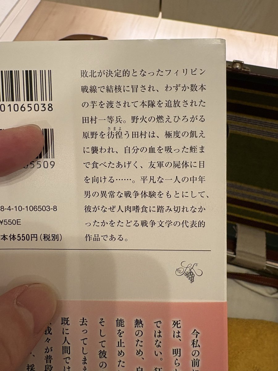 楽しみにしてた『野火』、裏表紙で壮大なネタバレ