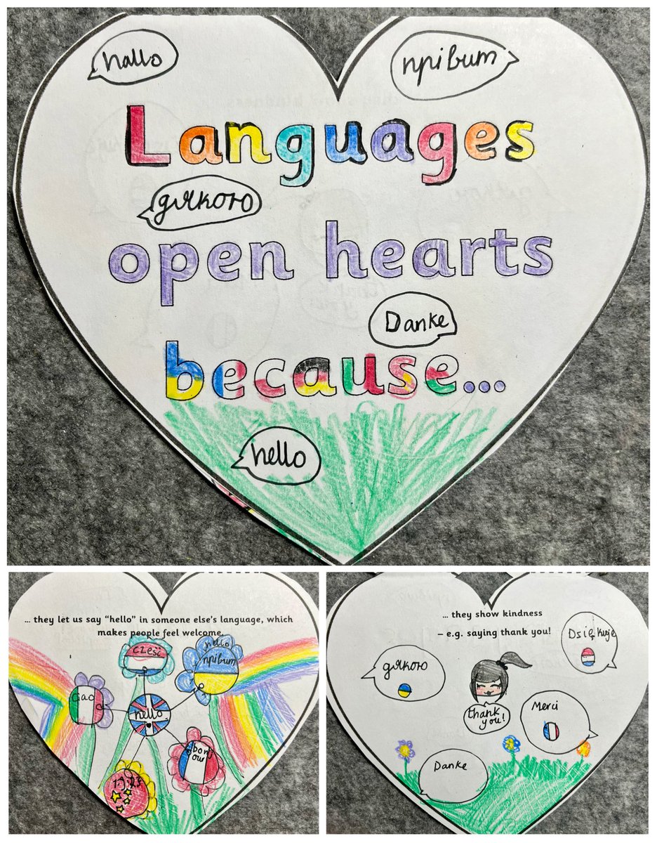 MmeBirtwistle's tweet image. 🌍💬 Happy #EuropeanDayofLanguages! This year’s theme from the Council of Europe: “Languages open hearts and minds!” ❤️🧠
Y3/4 at @stphilipsrc explored the power of a simple hello &amp;amp; thank you in different languages, and loved sharing their own home languages with us! 🌟✨