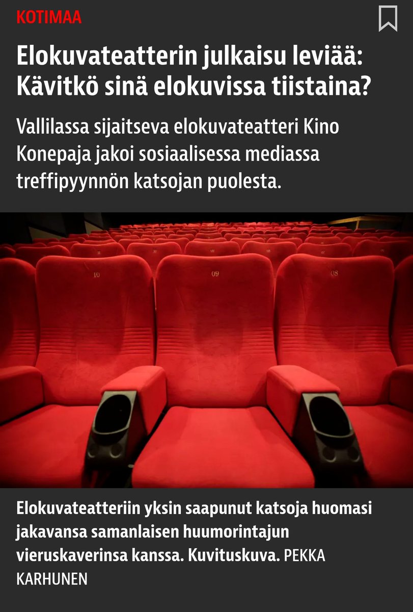 Yleensä oon aika meh iltamedian suhteen, mut tää oli jotenkin super symppis iltalehti.fi/kotimaa/a/fd78…