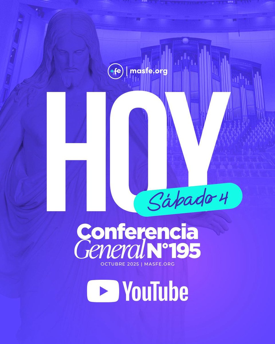 Masfe_org's tweet photo. ¡Es hooooooy¡
Llegó el día de la Conferencia General 

#conferenciageneral #conferenciageneral195 https://t.co/j2jkM9xbKo