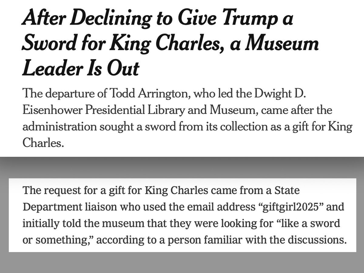 scarylawyerguy's tweet image. You bust your ass for 30 years working your way up to director of a presidential library, some rando w/the email address &quot;giftgirl2025&quot; wants something from the library, you say no, and &amp;lt;poof&amp;gt; a week later your career is over. Trump&apos;s America.