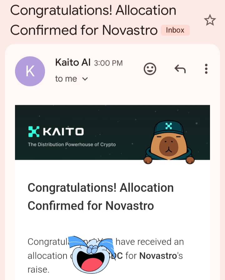 egoego⚡💵 (@egoegodifi) on Twitter photo I didn't just Yap for <a href="/Novastro_xyz/">Novastro | RWAfi</a> I trusted the project to invest into their vision.
I got my full allocation and ready for $XNL TGE on 15th.
Novastro is the place where you tokenize on Ethereum and can trade it on Solana Sui and other chains. I didn't just Yap for <a href="/Novastro_xyz/">Novastro | RWAfi</a> I trusted the project to invest into their vision.
I got my full allocation and ready for $XNL TGE on 15th.
Novastro is the place where you tokenize on Ethereum and can trade it on Solana Sui and other chains.