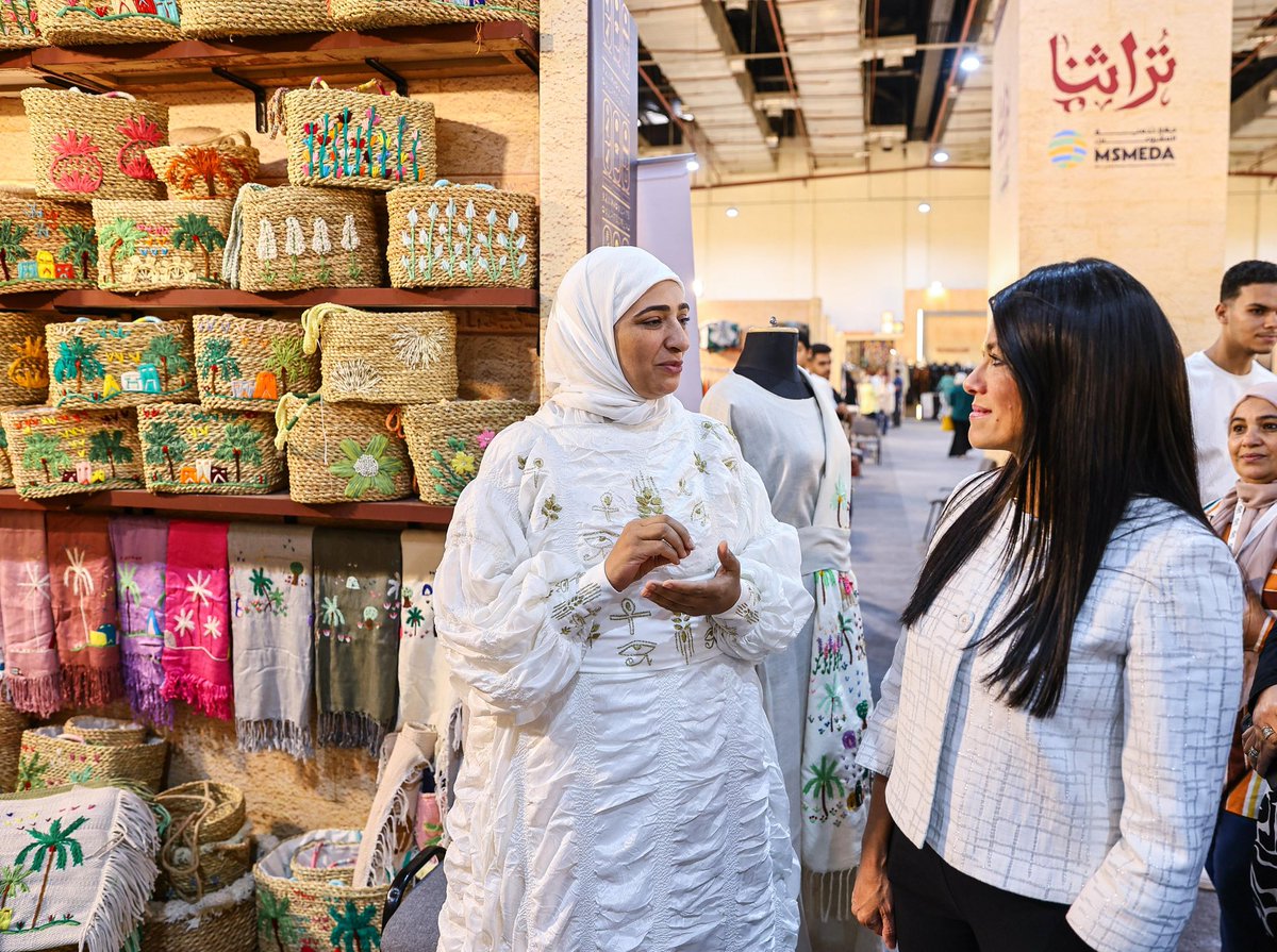 RaniaAlMashat's tweet photo. Small businesses = #growth, jobs & exports. At #Turathna, organized by @msmedaeg, we celebrate #partnerships that turn creativity into opportunity & power #Egypt’s inclusive economic #development. https://t.co/DOs0DH87In