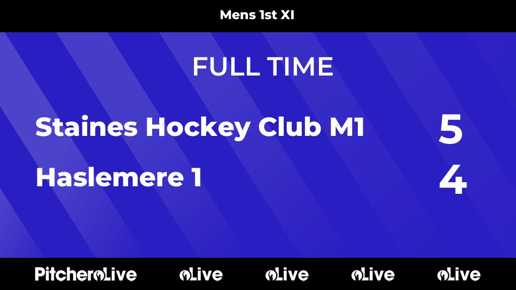 FULL TIME: Staines Hockey Club M1 5 - 4 Haslemere 1
#STAHAS #Pitchero
staineshockeyclub.com/teams/224498/m…