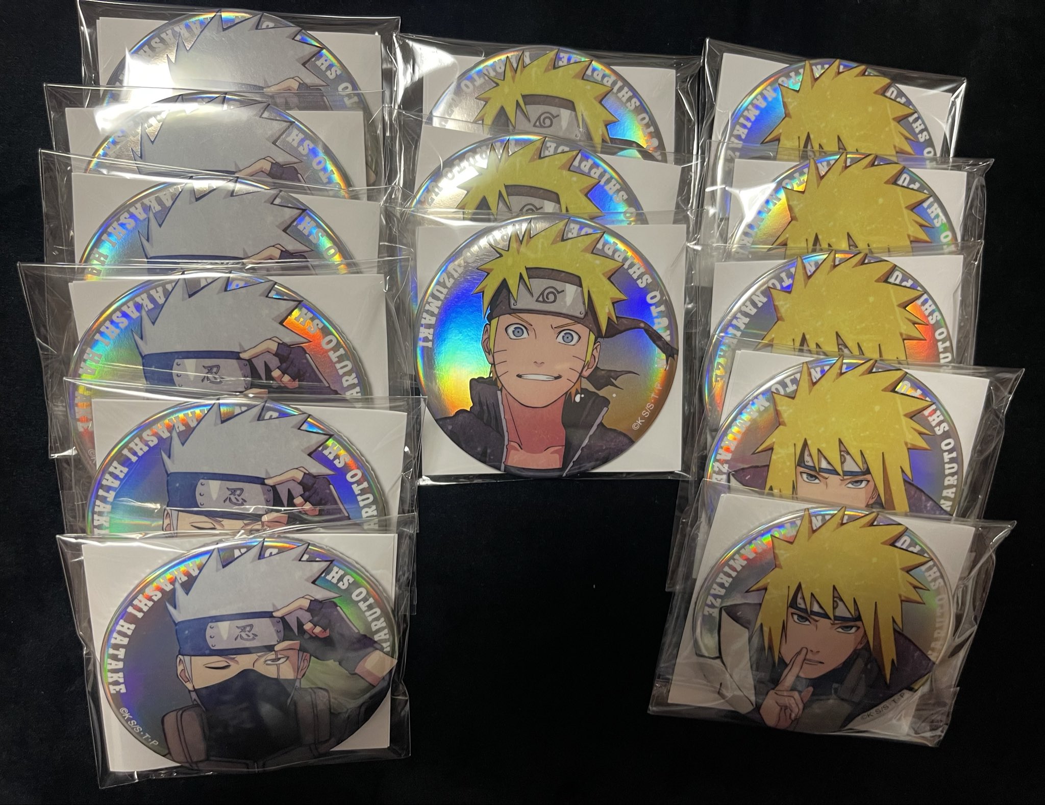 NARUTO　ベースヤード　柱間　オーロラ缶バッジ　12点 NARUTO ベースヤード 柱間 オーロラ缶バッジ 12点 - メルカリ