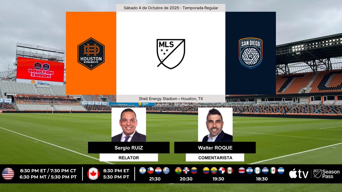 ⚽️ #MLS 🇺🇸 | #HoustonDynamo vs. #SanDiegoFC

🎙Relator: <a href="/ruizsergio/">Sergio Ruiz Torres</a>
🎙Comentarista: <a href="/CataRoque/">Walter Roque</a>
💻📱MLS Season Pass en <a href="/AppleTV/">Apple TV</a>

#️⃣ #MLSSeasonPass - #HOUvSD