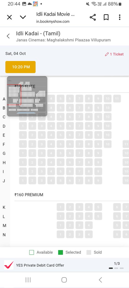 .<a href="/dhanushkraja/">Dhanush</a> #Idlikadai houseful in B and C centres in well advance for Tommorrow