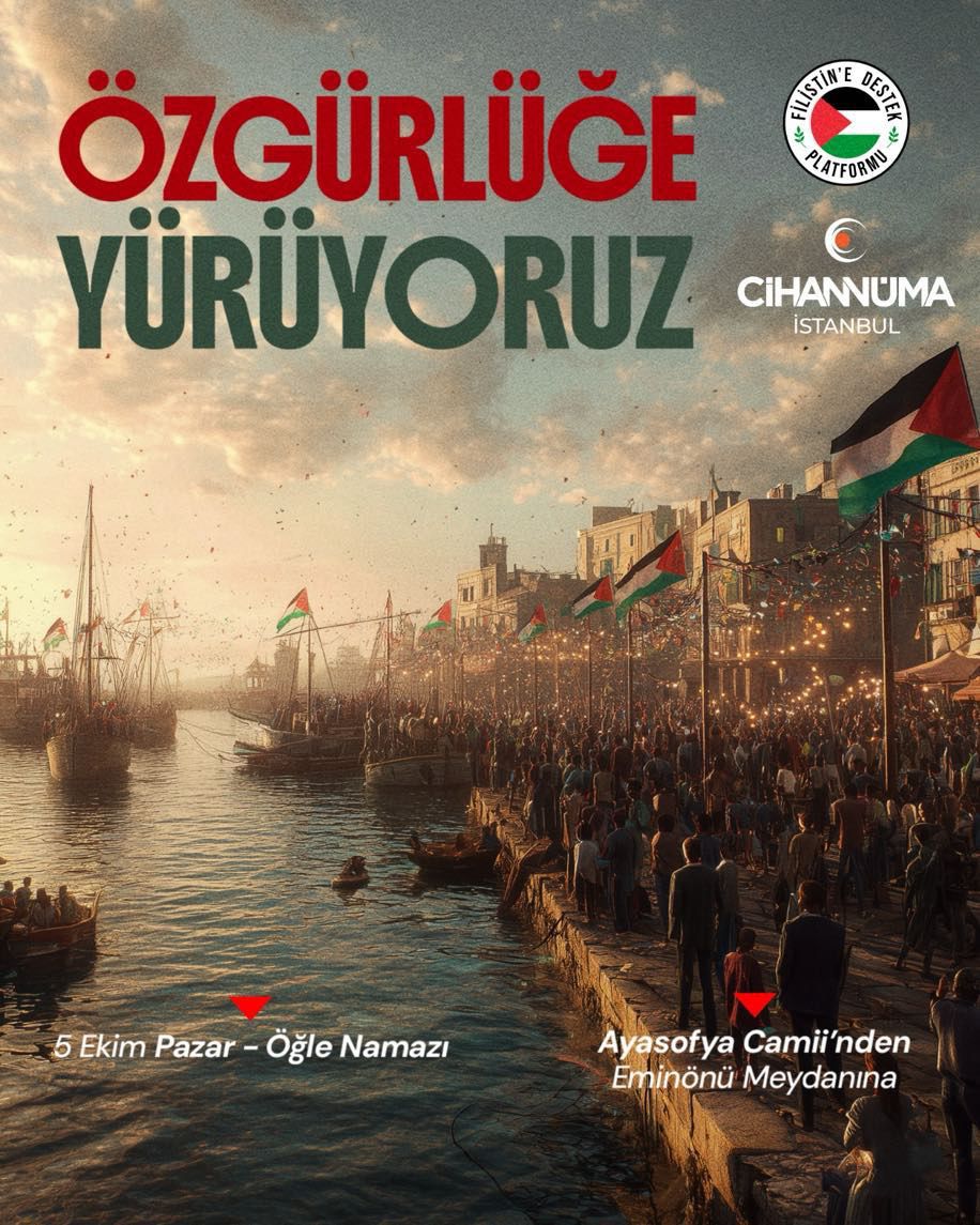 Cihannumader's tweet photo. 5 Ekim Pazar günü Öğle Namazına müteakiben Ayasofya Cami'nden Eminönü Meydan'ına doğru Özgürlüğe Yürüyoruz. https://t.co/ku7OeH2wtH