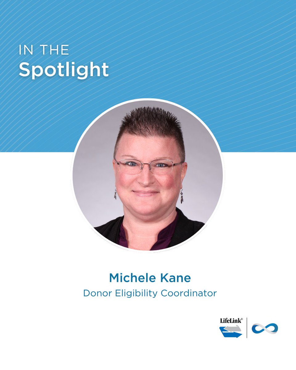 LifeLinkFL's tweet image. Michele Kane, Donor Eligibility Coordinator, is celebrating her 5-year anniversary with LifeLink Tissue Bank this month. Congratulations Michele! 🎉

#YourStoryContinues #LifeLinkInfinity #LifeLinkFL