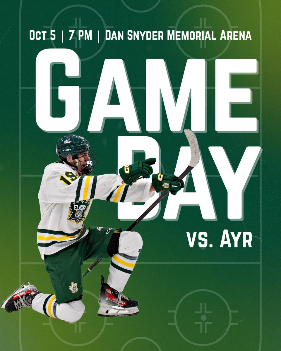 SugarKings's tweet image. IT'S GAME DAY!! 🚨🚨 Tonight we face off against the @AyrCentennials  at 7PM! See you there!

#elmirasugarkings #gohl #onceakingalwaysaking