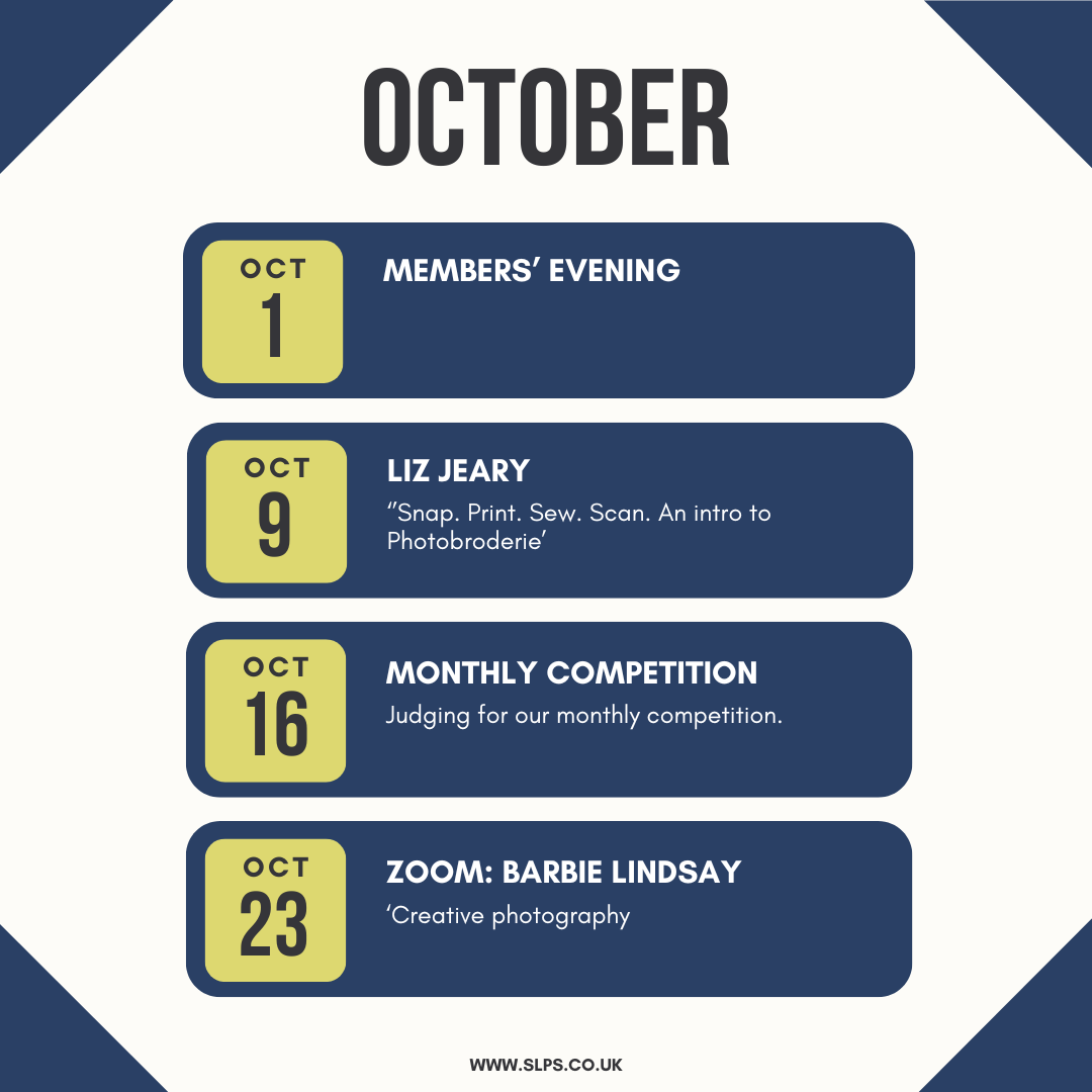 SouthLivPS's tweet photo. What happening in October at South Liverpool Photographic Society 📷 https://t.co/vEunPAwENT
