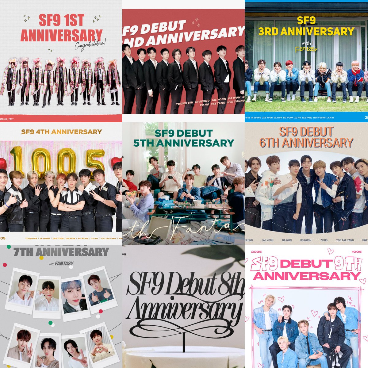 SF9
Sepgu
에스에프나인
Sensational Feeling 9 
Still Feeling 9ood
Happy happy anniversary ❤️

<a href="/SF9official/">SF9official</a>
#셒9야_9주년_축하해
#SF9_9th_Anniv