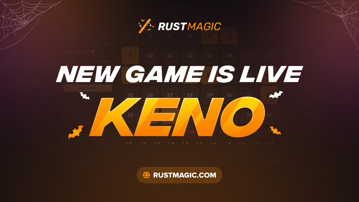 RustMagicCom's tweet image. Keno is now LIVE on RustMagic! 🔥

To celebrate we are giving away 500c to the Rain ☔️!

Claim 1c with a promo code magickeno.
