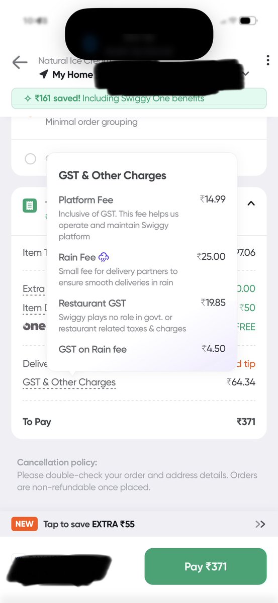 _jainanuj's tweet photo. @Gadgetsdata See some food companies charging GST on rain fee as well. https://t.co/kee4Dl0RhN