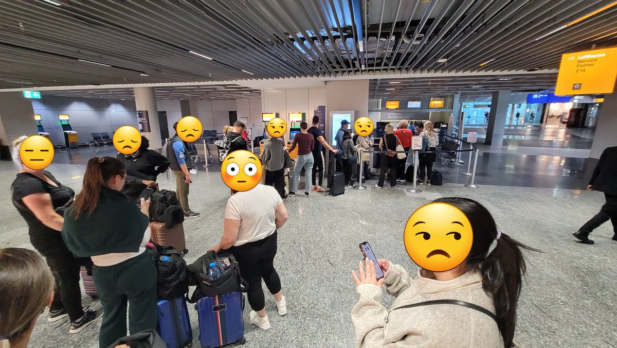 TheFootInMyAss's tweet photo. @lufthansa 
 LH149 WAS DELAYED DUE TO YOUR ISSUES AND THERE ARE A TON OF PEOPLE THAT NOW NEED ACCOMMODATION BECAUSE YOU COULDN'T HOLD A FEW FLIGHTS 15 MINUTES 

CUSTOMER SERVICE AT FRA LIED and told us they held the plane and made all these people run 60 gates with false hope! https://t.co/Oph0S3MD7L