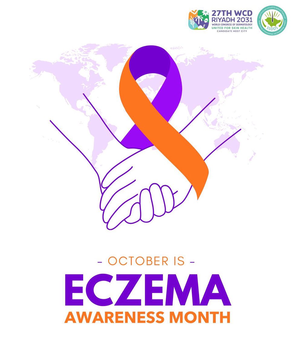 October is Eczema Awareness Month 🧡💜
Eczema is a chronic condition that affects millions worldwide. Join us this October to raise awareness and support those living with eczema.

🧡💜 أكتوبر هو شهر التوعية بالإكزيما
الإكزيما هي حالة مزمنة تؤثر على حياة الملايين حول العالم.