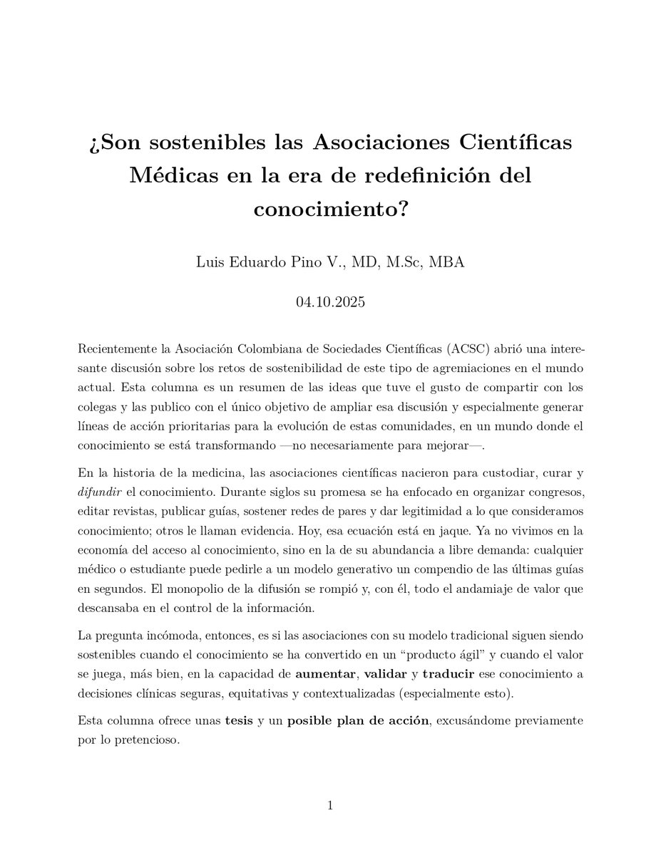 docpinoAI's tweet photo. ¿Son sostenibles las Asociaciones Científicas Médicas en la era de redefinición del conocimiento?, pronto en @AIpocrates 

Les dejó un pequeño fragmento, ¡no dejen de seguirnos!