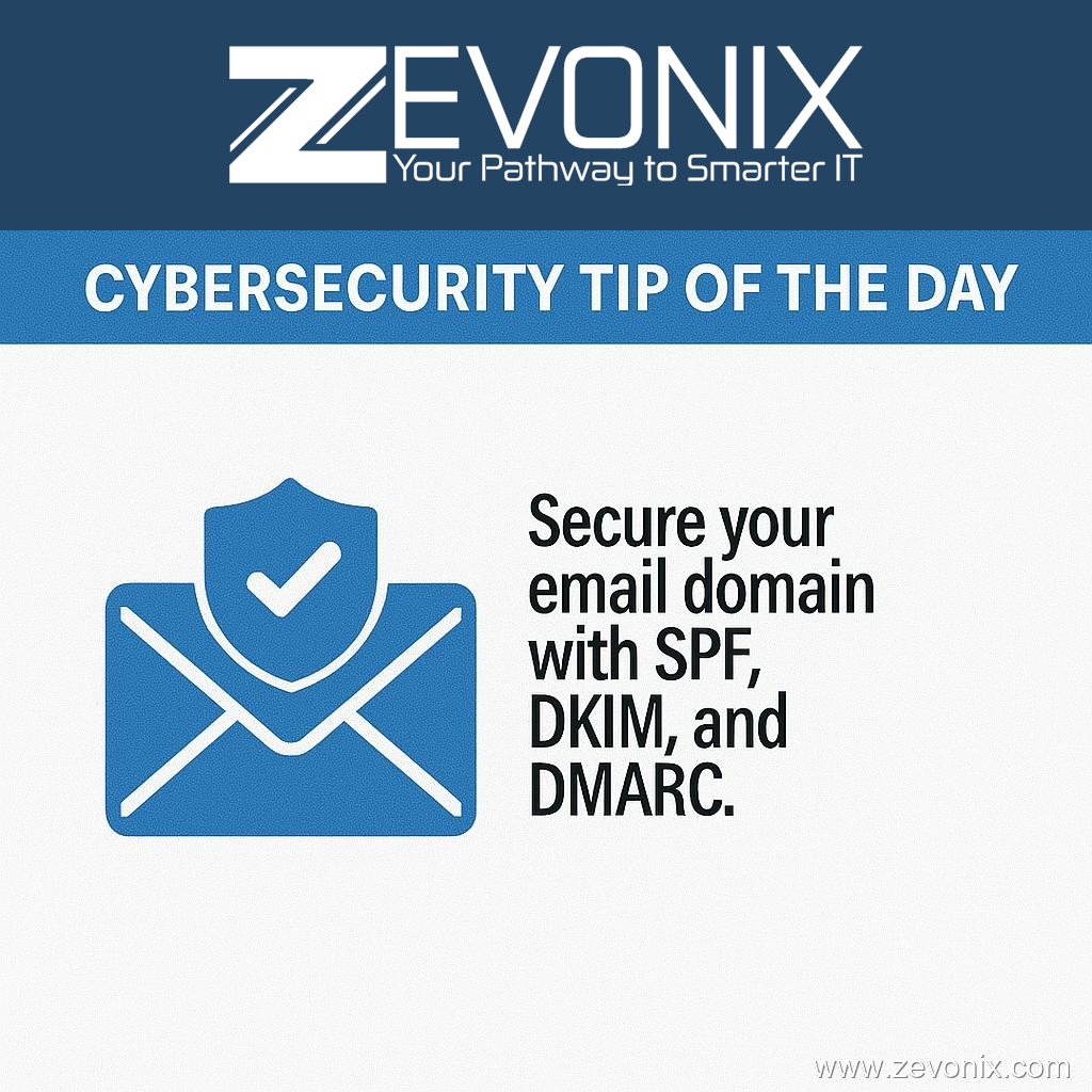 Zevonix_IT's tweet image. 📧 Stop email spoofing before it starts. Protect your domain with SPF, DKIM, and DMARC—your first line of defense against phishing. 🛡️
👉 zurl.co/weMkm
#CyberSecurity #EmailSecurity #Zevonix