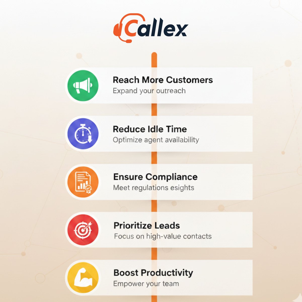 callexsolutions's tweet image. A smart Dialer Solution can transform your operations by reaching more customers, reducing idle time, ensuring compliance, and boosting productivity.

At #Callex, we help you connect better, faster, and smarter.

#CallCenterSolutions #DialerSolution #CustomerEngagement