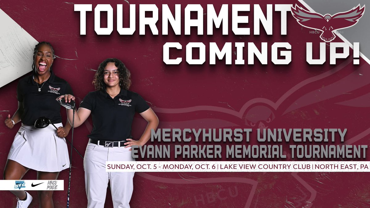 ⛳️FALL GOLF CONTINUES⛳

The University of Maryland Eastern Shore women's golf team travels to play in the Mercyhurst Evann Parker Memorial Tournament. The opening round begins on Sunday at 9 am.

Scoring: mercyhurst.leaderboardking.com/leaderboards/6…

#HawkPride | #SoarAboveandBeyond | #HBCUMade