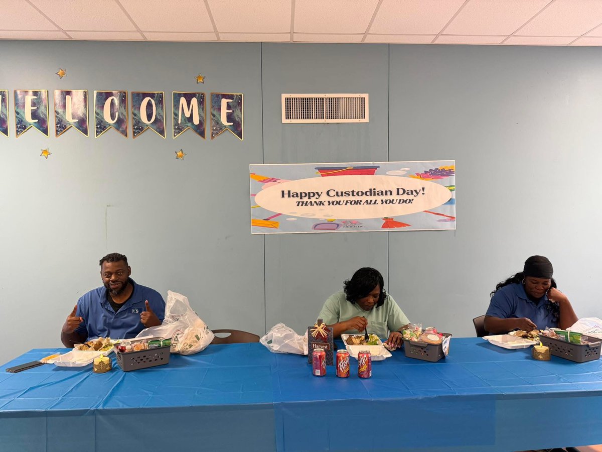 ✨We celebrated National Custodian Day, October 2nd! ✨

THANK YOU, Ms. Banks, Ms. May, and Mr. Travis for the hard work, care, and dedication you put into keeping Southview safe, clean, and welcoming every single day. 
Thank you to our PTA for providing a delicious lunch. 💚