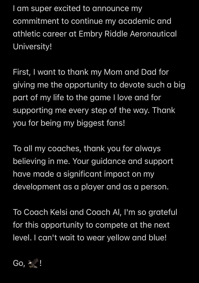lilabelle2026's tweet image. CAN’T WAIT TO BE AN EAGLE 🦅💙💛 @ERAUSoftball @coachkelsid @AllyneClark