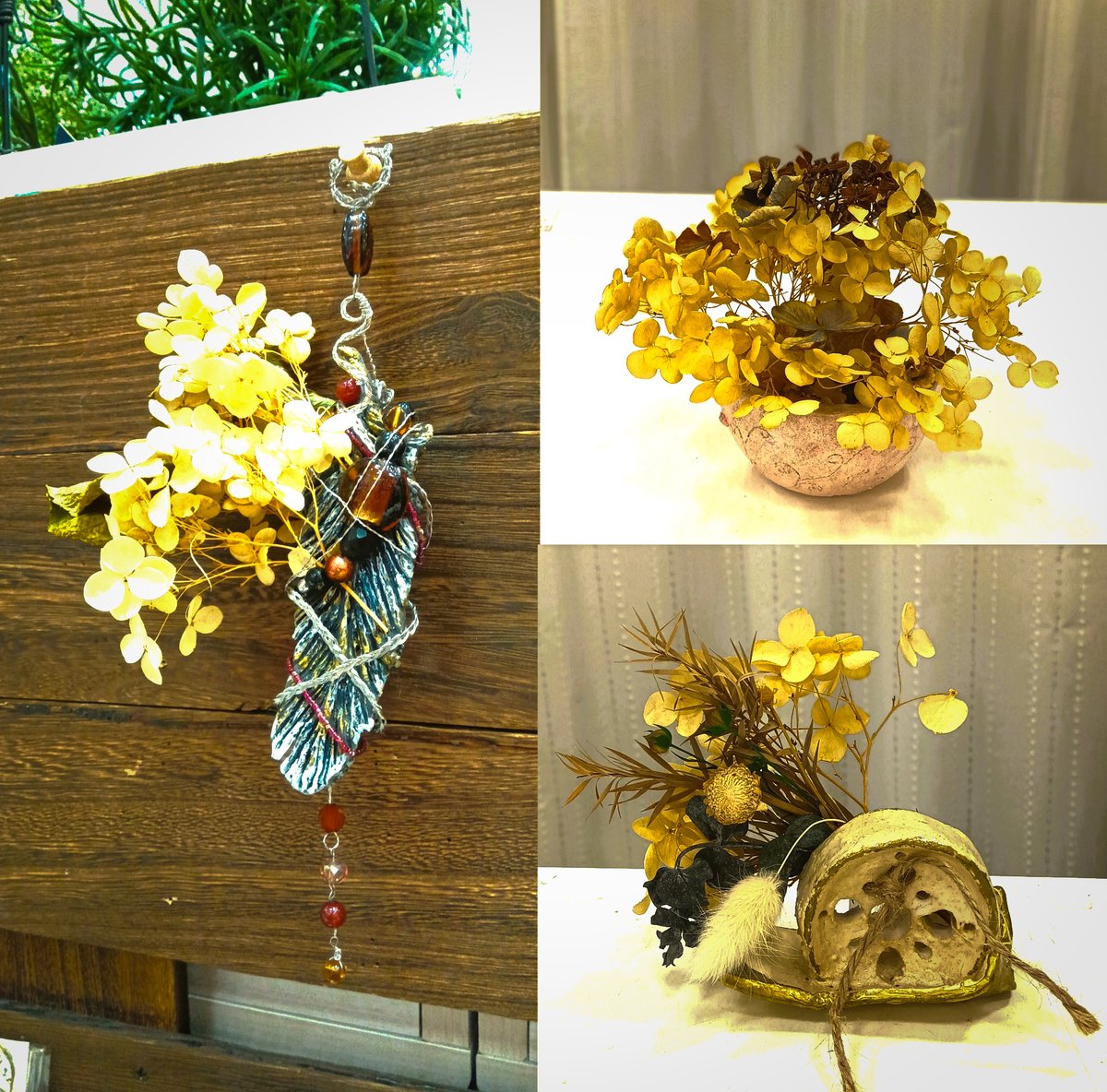 simadayuki's tweet image. よく乾いた花を陶の器に盛る。さあ秋の始まりだ #ハンドメイド #陶芸