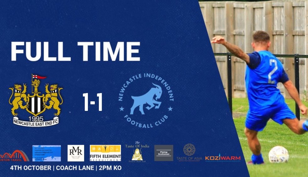 Newcastle East End Seniors (@neesfc) on Twitter photo 🔵 FULL TIME 🔵
A sloppy start sees the lads concede early.  
However after going down to 10 men saw the lads deservedly get back in the game and with the chances and a poor decision around a disallowed goal should have meant us take the 3 points. 🔵 FULL TIME 🔵
A sloppy start sees the lads concede early.  
However after going down to 10 men saw the lads deservedly get back in the game and with the chances and a poor decision around a disallowed goal should have meant us take the 3 points.