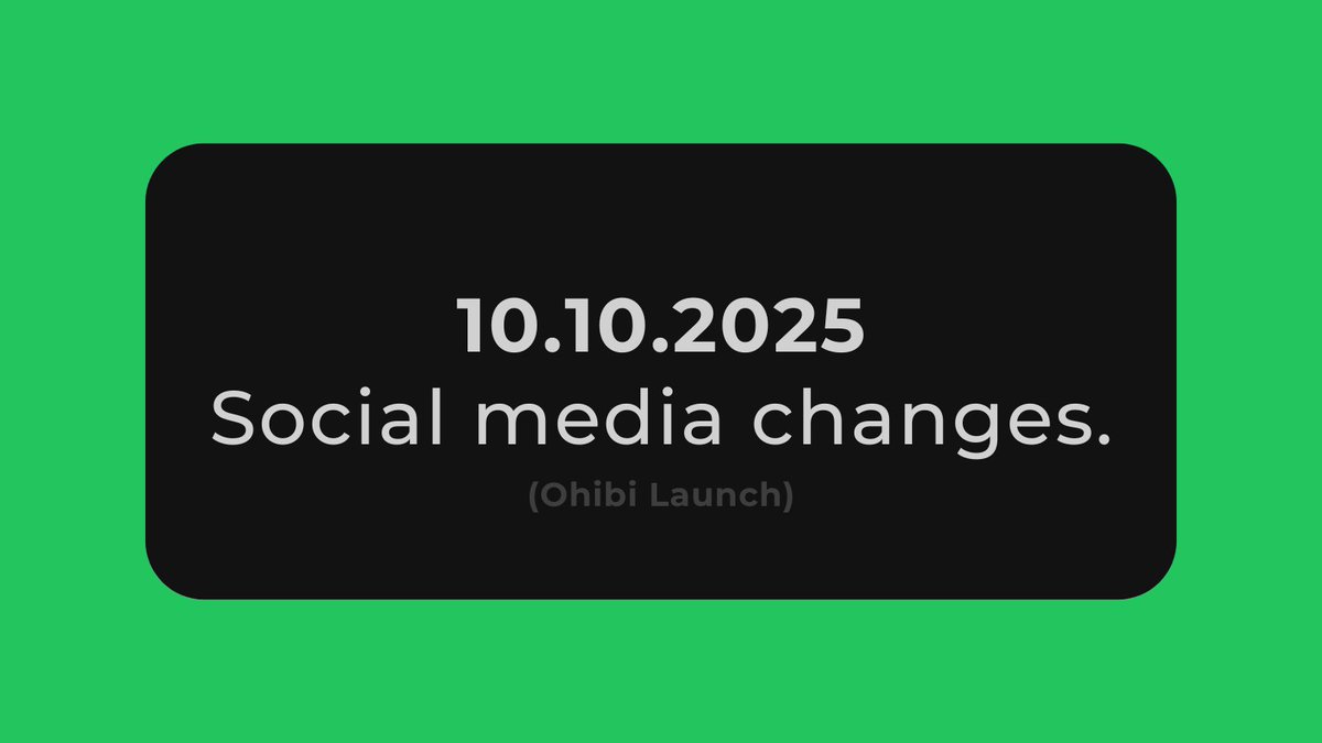 ohibiapp's tweet image. 10.10.2025, Social media changes. 
No algorithms. No ads. 
(Join Now for Lifetime Premium) 
#Ohibi #FaiSocialMedia