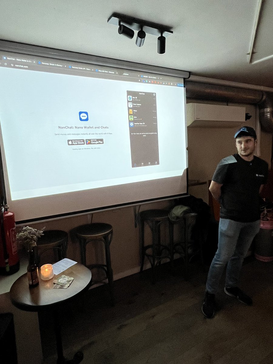 Now hearing Ben the founder of <a href="/Nanswap/">Nanswap</a> and <a href="/NanChatCom/">NanChat - Nano Wallet & Chat</a>. Representing <a href="/nano/">Nano</a> from France 🇫🇷 !