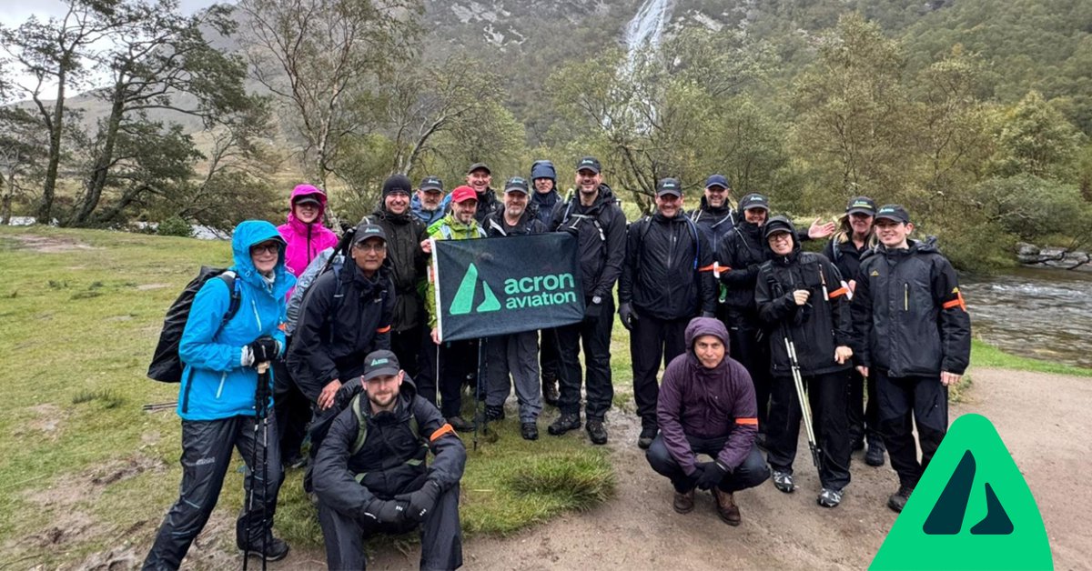 acronaviation's tweet image. Due to 100km/h+ winds, our team undertaking the #ThreePeaksChallenge were unable to reach the Ben Nevis summit this morning. 💚

However, the team completed an amazing 15km hike instead, making sure to challenge themselves at this stage of the mission!

ℹ️ justgiving.com/page/acron-avi…