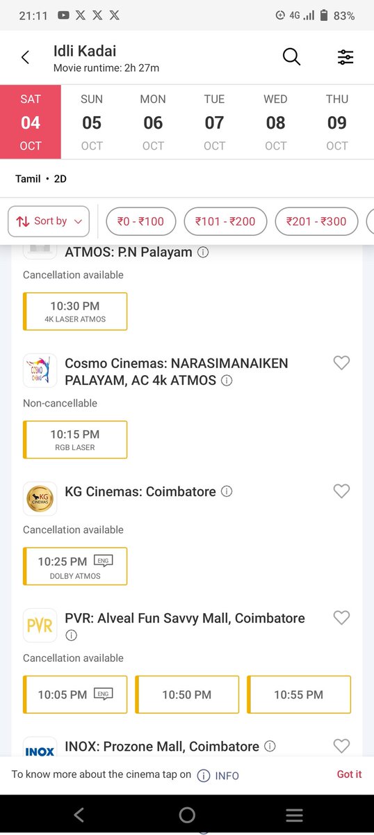 .<a href="/dhanushkraja/">Dhanush</a> #Idlikadai houseful in A and B and C centres in well advance for    TODAY #classmovie #d52