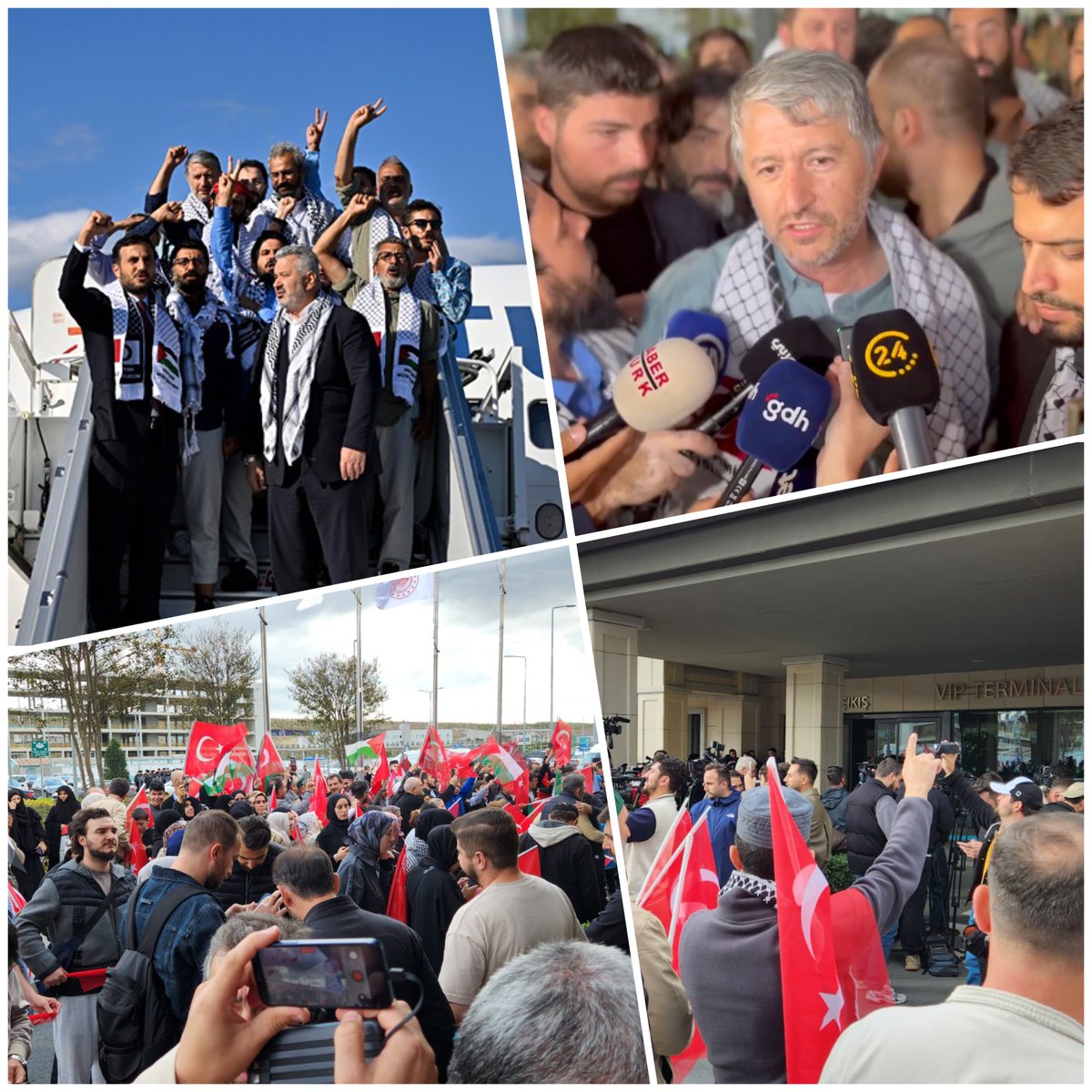 Gazze’deki ablukaya karşı bir nefes olabilmek için yola çıkan Küresel Sumud Filosu yolcularımız yurda döndüler. 

Kardeşlerimizin yurda dönmesinin sevincini, Gazzeli kardeşlerimize ulaşamamanın burukluğunu yaşıyoruz.

Rabbimiz en kısa zamanda Gazze’nin özgür, zalimlerin de zelil