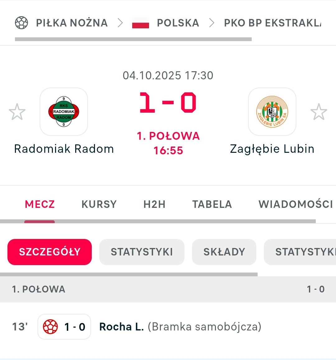 Leonardo Rocha wciąż strzela dla Radomiaka. #RADZAG