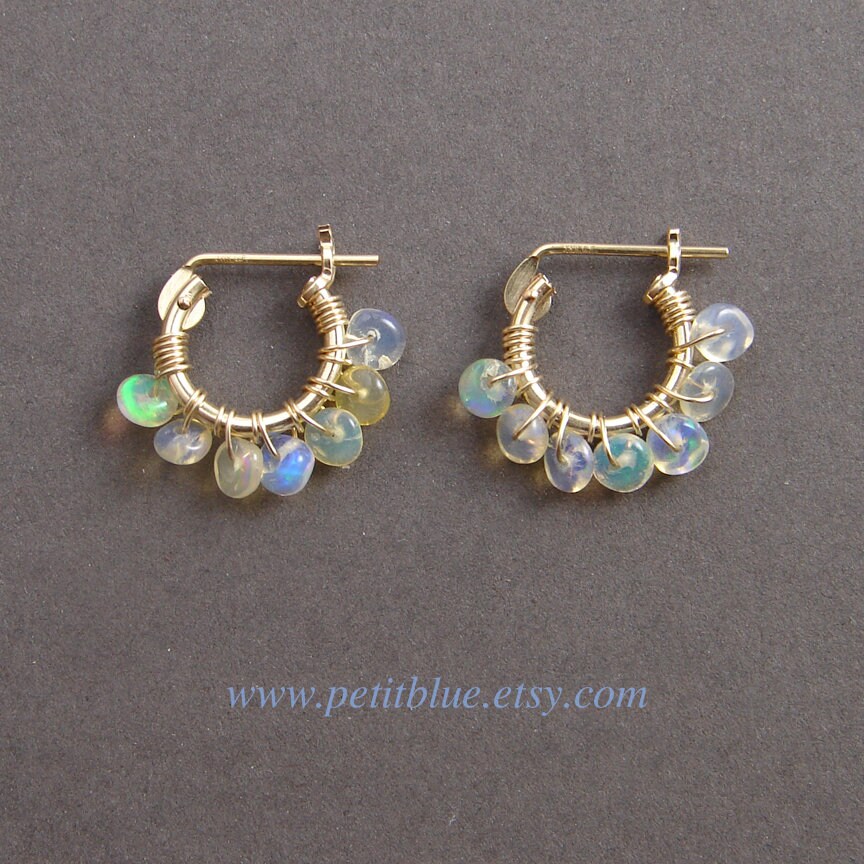 JewelryByMikako's tweet image. Opal Hoop Earrings ~ October Birthday ~ 10mm or 12mm ~ Genuine Ethiopia Opal ~ 14K GF Earrings ~ Small Hoop Earrings ~ October Birthstone tuppu.net/8a25b28  #SmallHoop