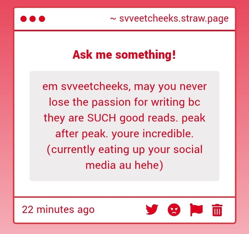 Em🔪 (@svveetcheeks) on Twitter photo ahhhh you guys flatter me🥹 i'm currently cooking up a new oneshot.. ignoring the 4 fics i have on hold😶🫶🏻 ahhhh you guys flatter me🥹 i'm currently cooking up a new oneshot.. ignoring the 4 fics i have on hold😶🫶🏻