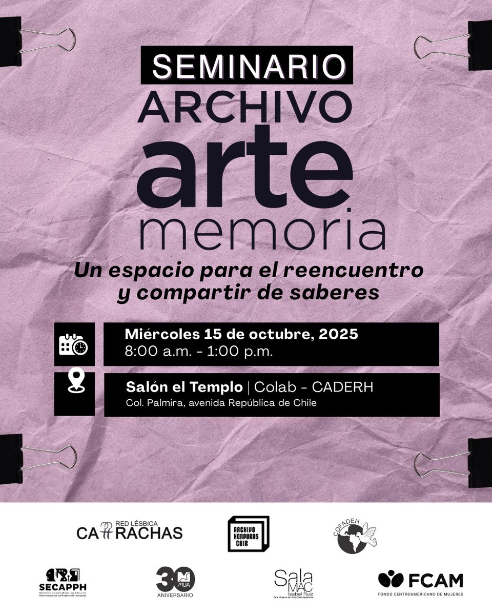 Seminario ARCHIVO ARTE YMEMORIA: Un espacio para el reencuentro y el compartir de saberes, en el marco del proyecto Matriz. Narrativas regionales: visualidades urgentes.  + info salamacmua@gmail.com