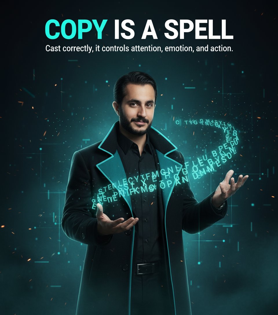 myaseenhq's tweet image. Copy is a spell, cast correctly, it controls attention, emotion, and action. 
#copywritingmagic #influencethroughwords
#persuasivecopywriting