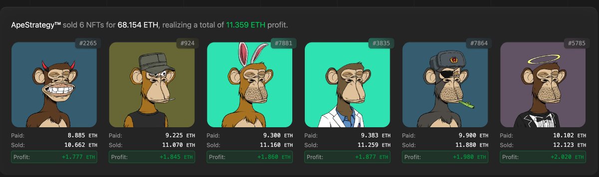 Four BAYC NFTs just got bought from APESTR. 

~40 ETH injected into the APESTR chart (buy and burn).

APESTR flywheeling.