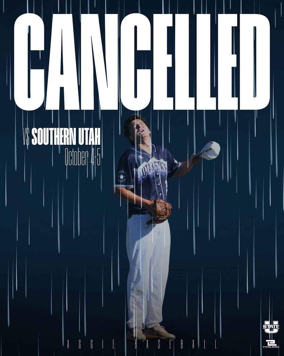USUBaseball's tweet image. Due to inclement weather, this weekends series against Southern Utah has been cancelled.

#aggiesalltheway | #builtbetter