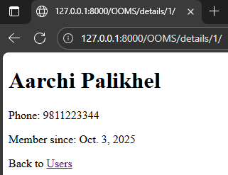 AarchiPalikhel's tweet photo. This challenge is accelerating! Day 7 was all about making the application interactive. It was rewarding to see the user list turn into clickable links that correctly route to a new page showing detailed info. #LUD7 #LearningUtsav2025 #FestivalOfLearning #pythonlearning https://t.co/mQGkL3edfY
