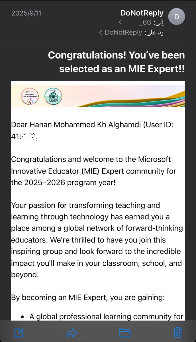 7nomath's tweet photo. من جديد مع Microsoft Expert لعام 2025-2026 🌍
رحلة جديدة نحو الإبداع، وصناعة الأثر
#MIEExpert
#MicrosoftEDU
#خبير_مايكروسوفت #MIE
@abeermehdar
#MicrosoftEDU
#MIE
@Microsoft_Saudi
@MOE_RYH #تعليم_الرياض https://t.co/JgMzKEPD9z