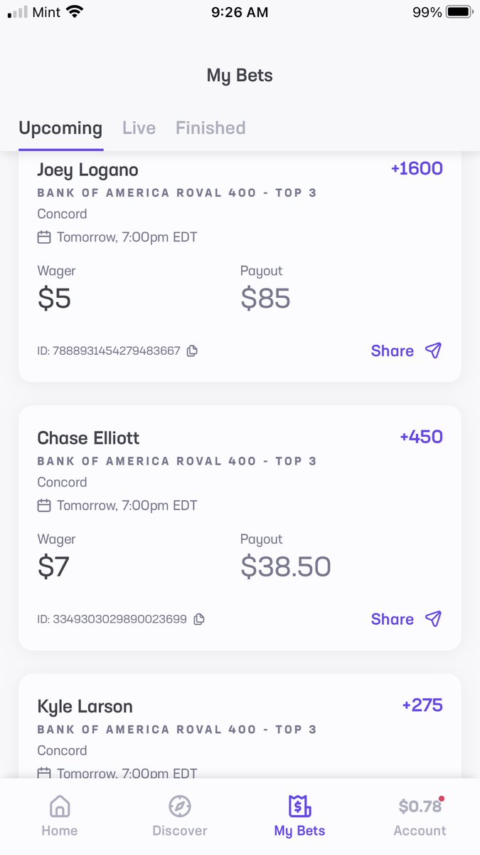 CrazyHorse369FL's tweet image. #BILO ™️ bets ⁦@TeamHendrick⁩ 🎲🎲⁦@NAPARacing⁩ 💙💙💙 Bilo needs her nails clipped  🔜